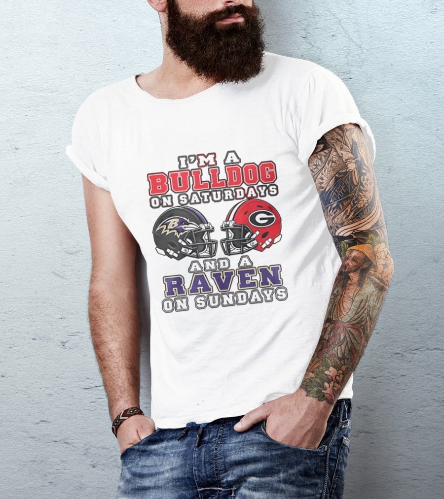 I'm A Bulldog On Saturdays And A Raven On Sundays Sports Team Pride T-Shirt