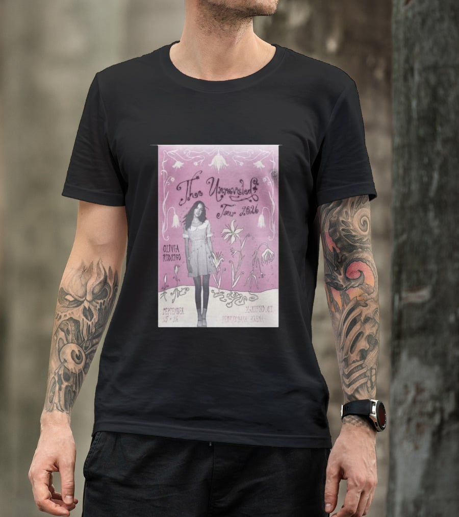 The Unraveled Tour Olivia Rodrigo 2026 Hartford Show September 26 XL Center Floral T-Shirt