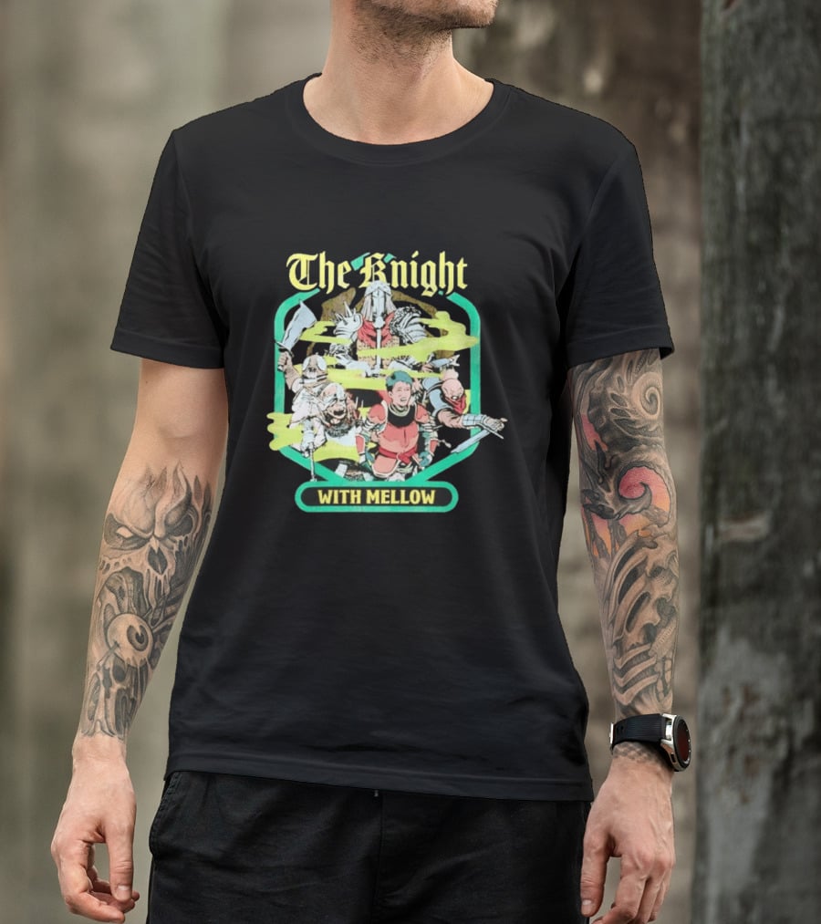 The Knight With Mellow Distressed Fantasy Warrior T-Shirt