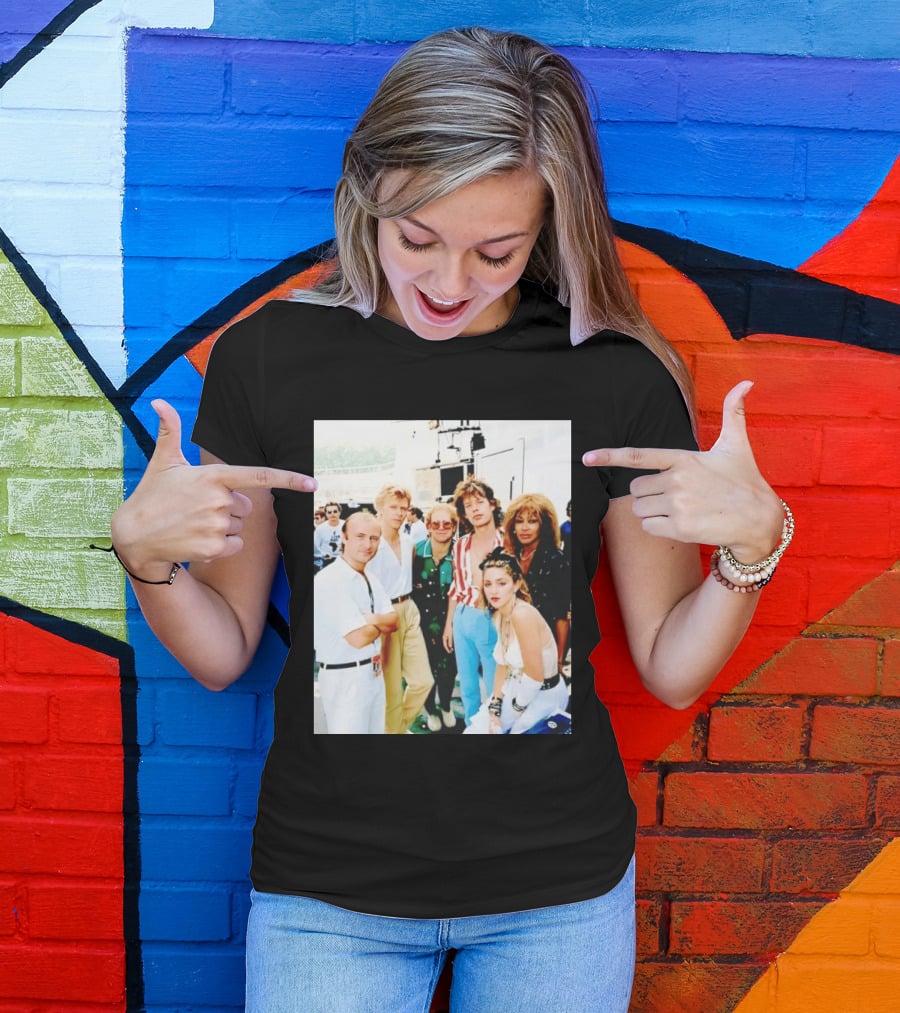 Live Aid Legends Phil Collins Mick Jagger Madonna And Tina Turner T-Shirt