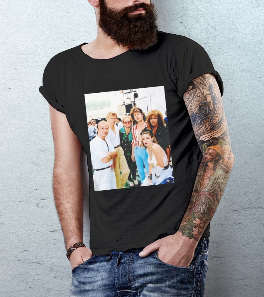 Live Aid Legends Phil Collins Mick Jagger Madonna And Tina Turner T-Shirt