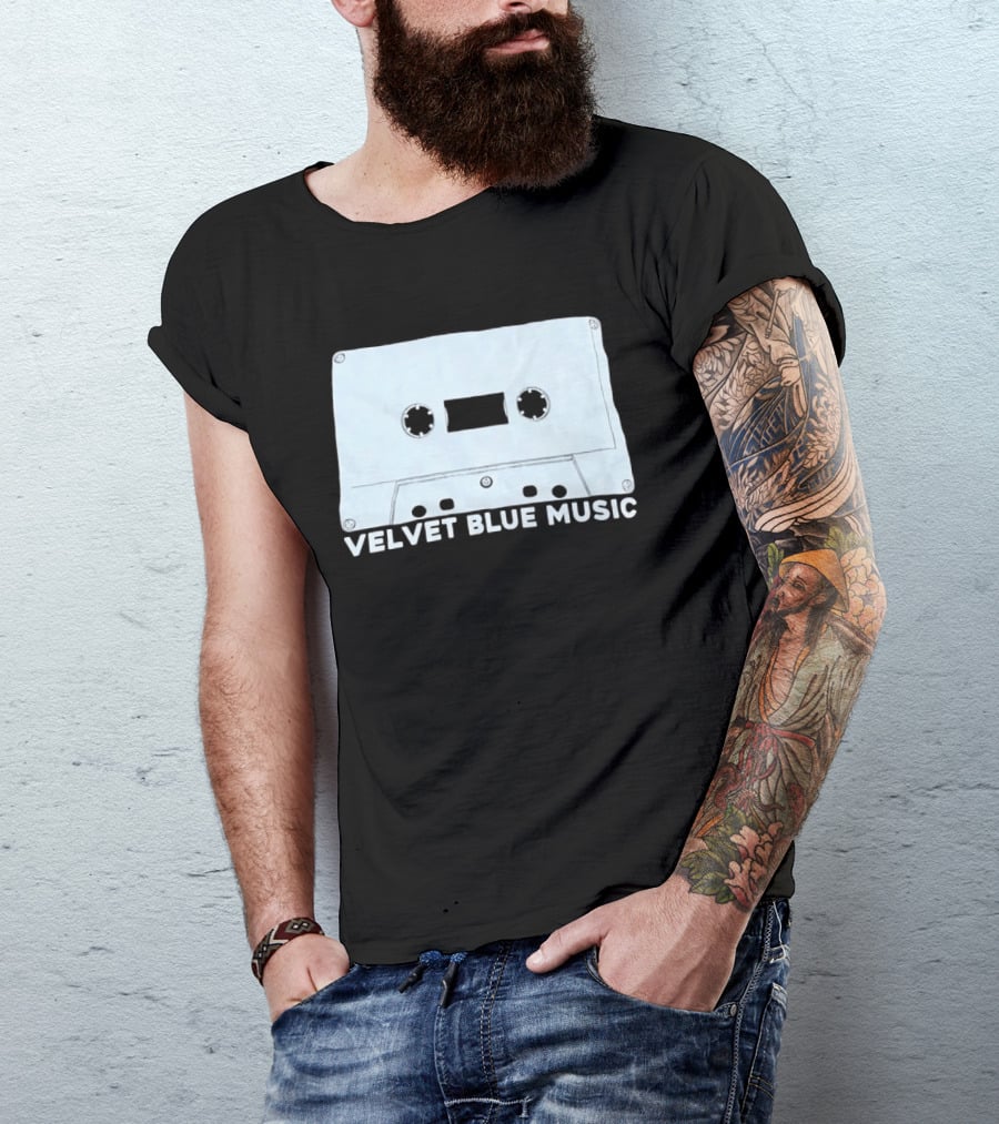Velvet Blue Music Cassette Tape Indie Record Label Retro Aesthetic T-Shirt