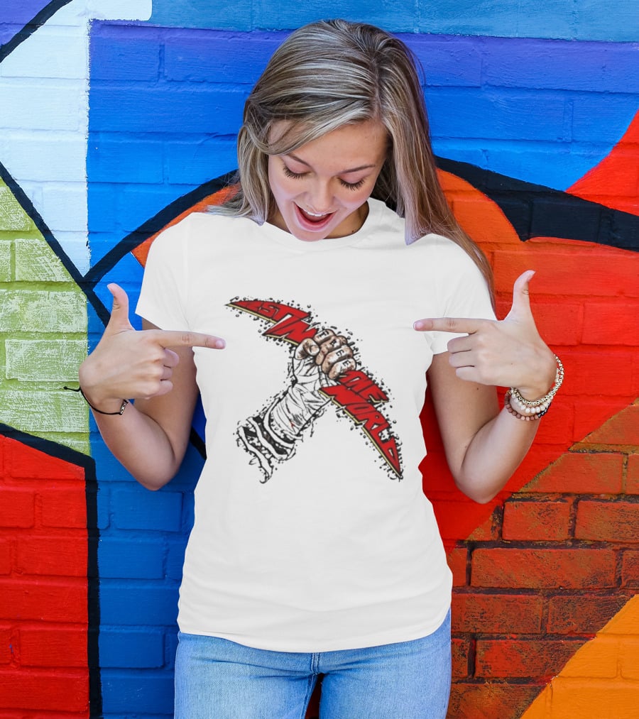 MMA Fighter Fist Power Justin The World Red And Black T-Shirt