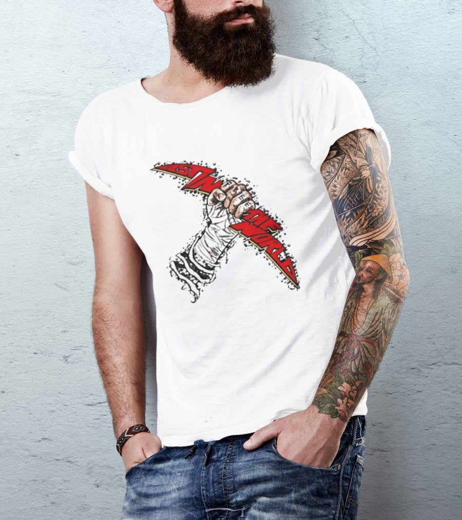 MMA Fighter Fist Power Justin The World Red And Black T-Shirt