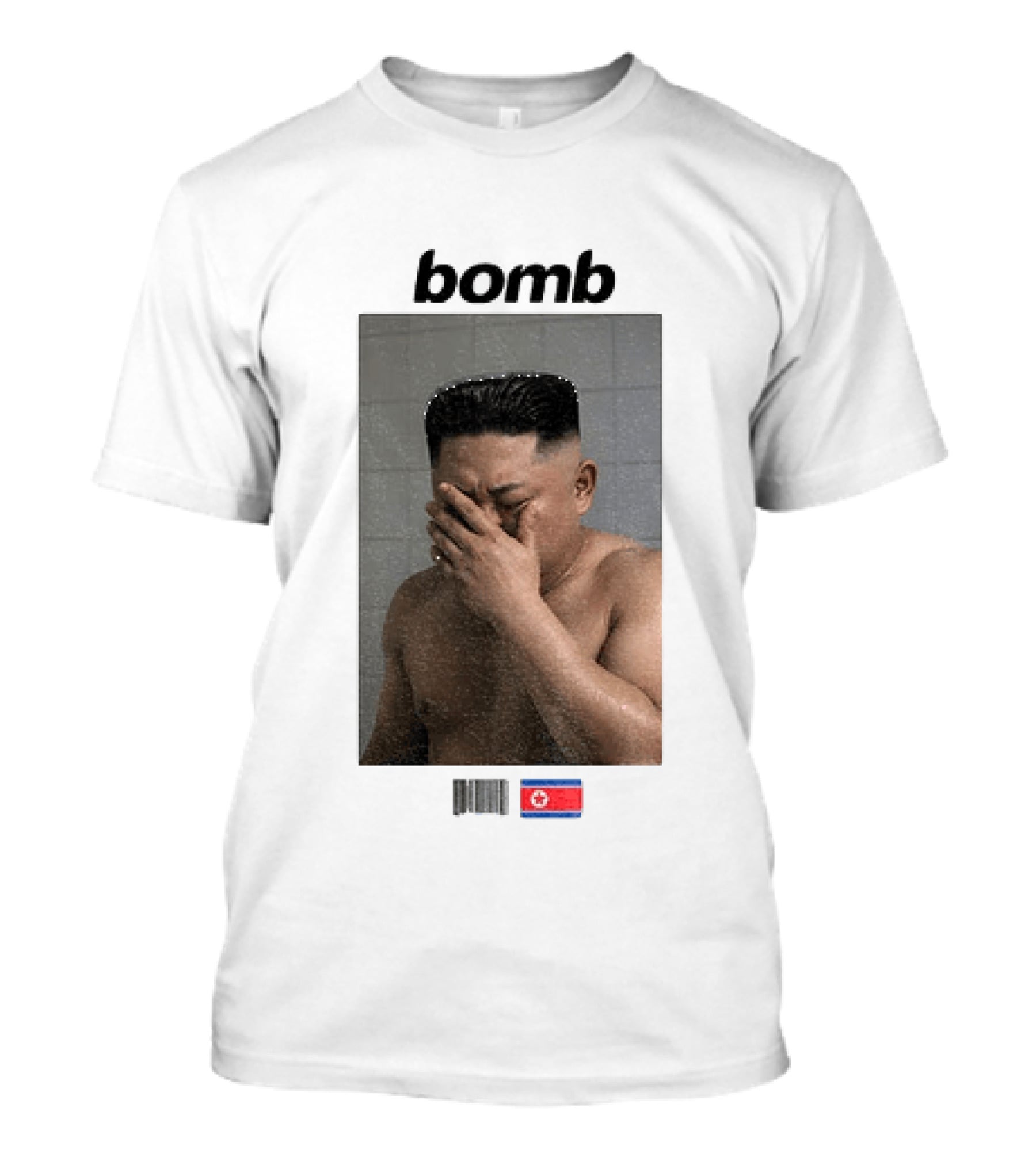 Kim Jong Un Bomb Meme Bathroom North Korea Flag T-Shirt