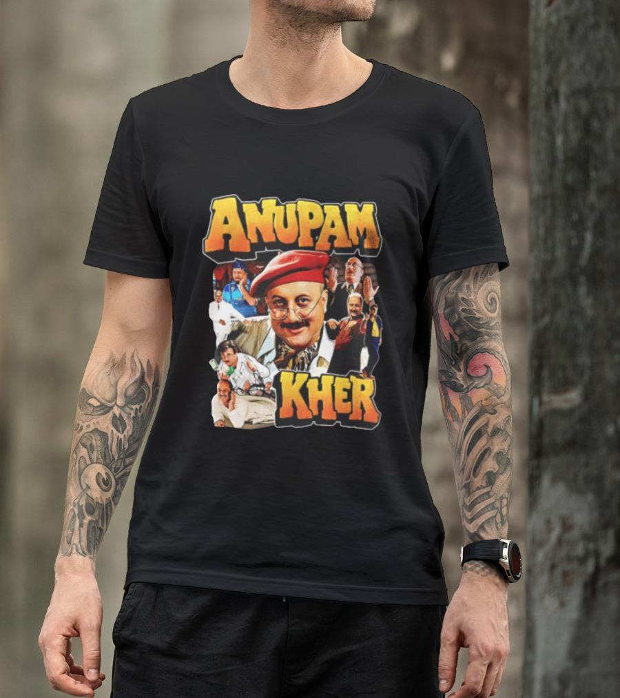 Anupam Kher Iconic Characters Collage T-Shirt