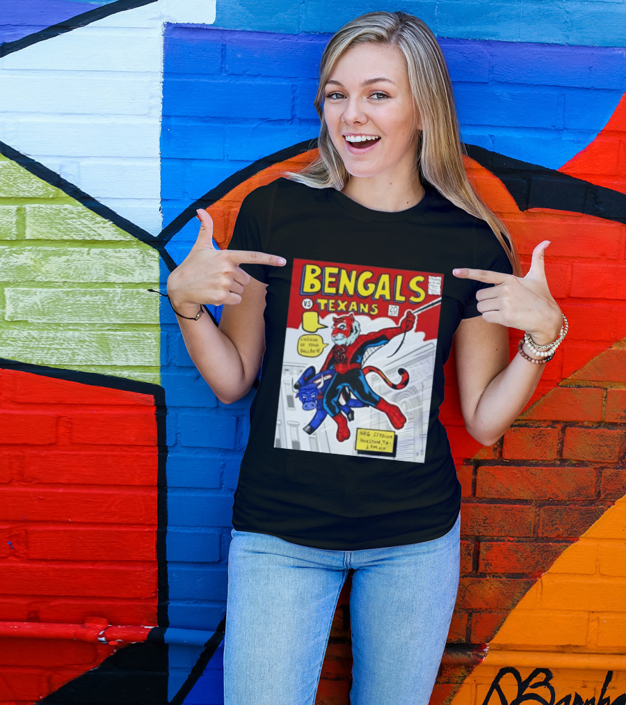 Bengals Vs Texans Week 2 Game Day NRG Stadium Houston 1PM EST Comic T-Shirt
