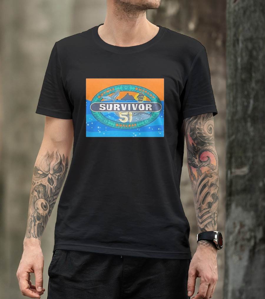 Survivor 51 Outwit Outplay Outlast Whale And Ship Reality TV T-Shirt