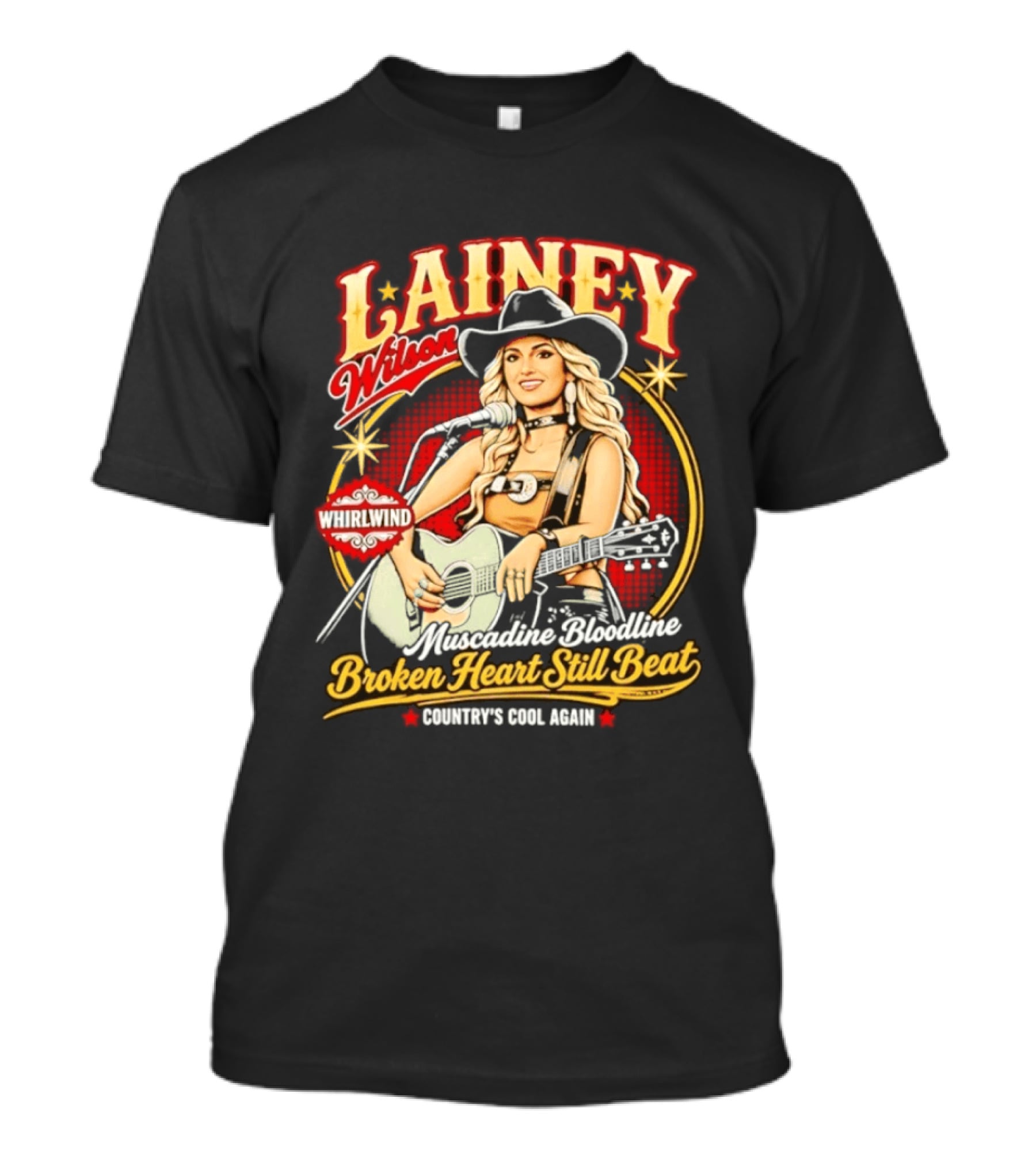 Lainey Wilson Whirlwind Muscadine Bloodline Broken Heart Still Beat Country's Soul Again T-Shirt