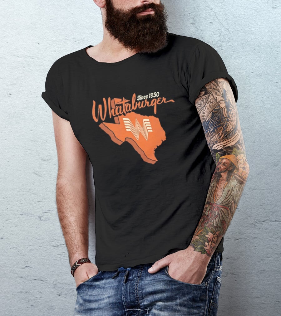 Whataburger Since 1950 Texas State Outline Distressed T-Shirt