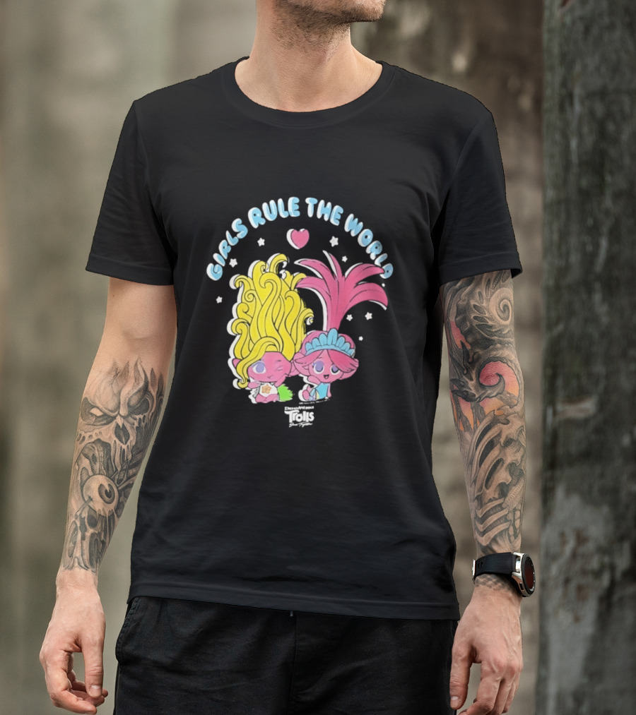 DreamWorks Trolls Band Together Girls Rule The World Bright Colorful T-Shirt