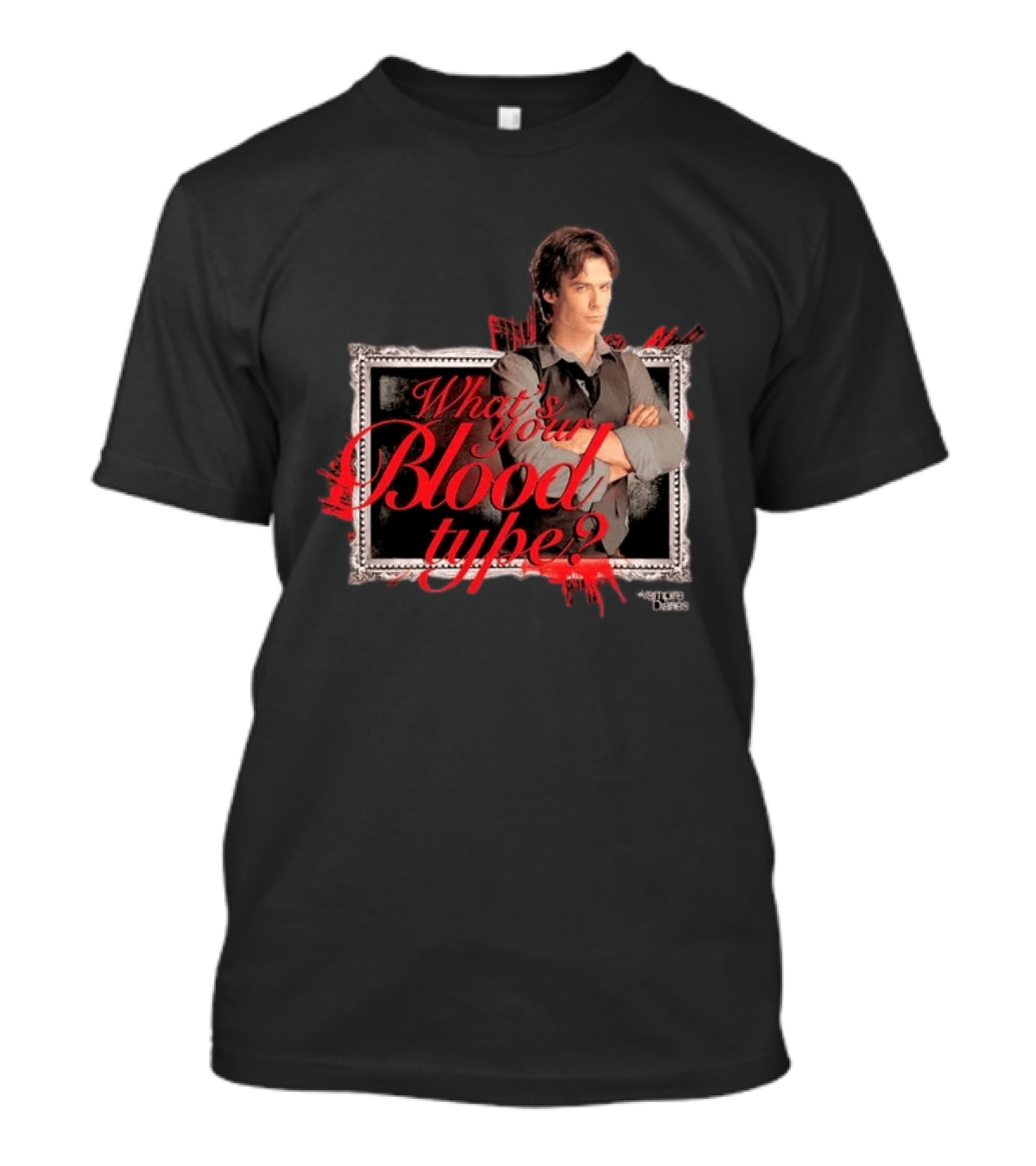 The Vampire Diaries Damon Salvatore What's Your Blood Type Framed T-Shirt