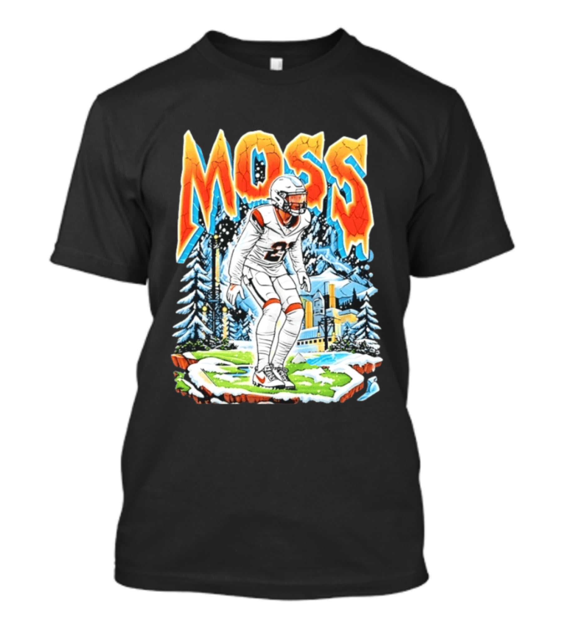 Randy Moss 21 Winter Scene Minnesota Vikings Legend T-Shirt