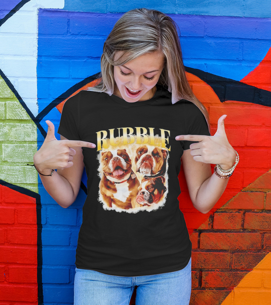 Rubble English Bulldog Dog Lover T-Shirt