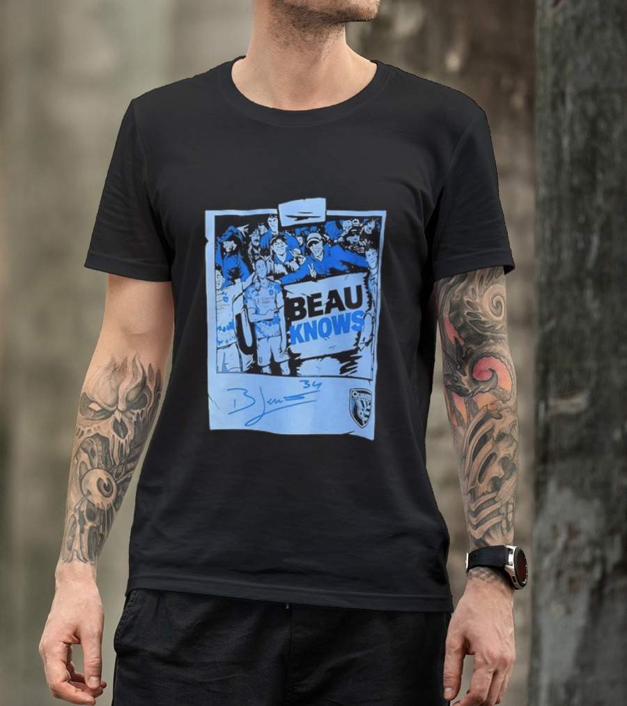 Beau Knows San Jose Earthquakes Soccer Fan Art Blue Signature T-Shirt