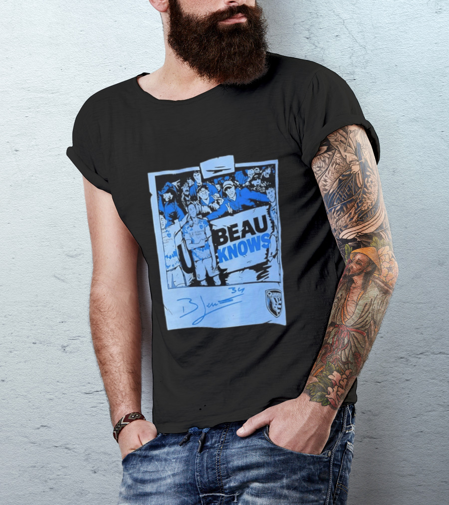 Beau Knows San Jose Earthquakes Soccer Fan Art Blue Signature T-Shirt