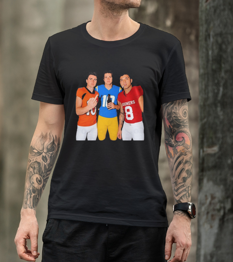 Bo Nix Justin Herbert Dillon Gabriel Football Players Gesture And Cigarette T-Shirt