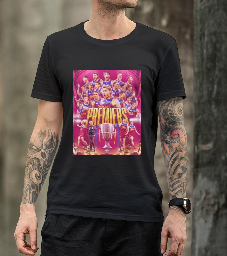 Brisbane Lions AFL 2026 Premiers Premiership Cup Celebration T-Shirt