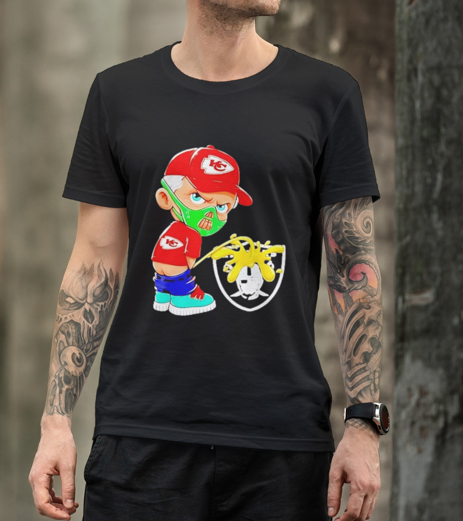 Kansas City Chiefs Fan Cartoon Rivalry With Las Vegas Raiders T-Shirt