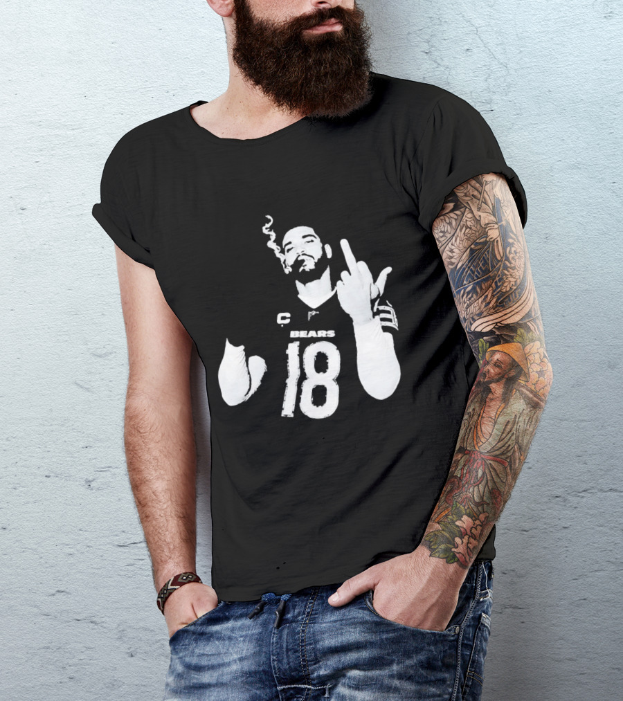 Chicago Bears 18 Player Cigar Beer Gesture Sports Fan T-Shirt