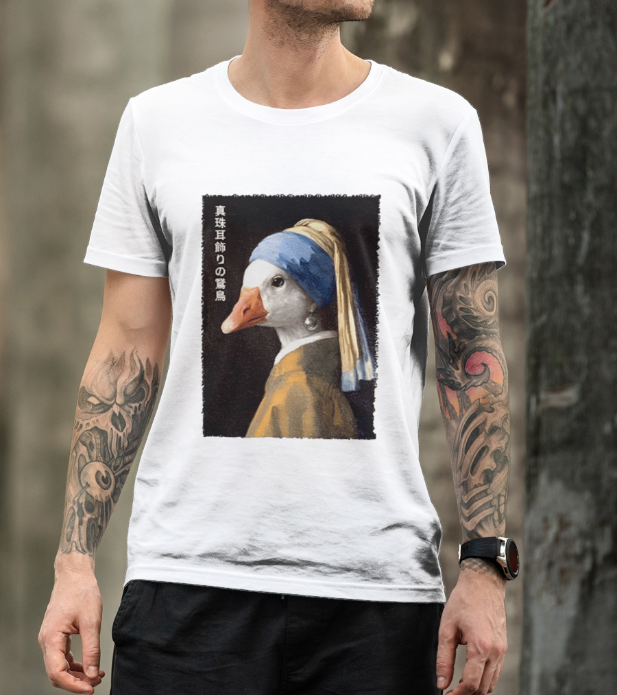 Goose With A Pearl Earring Meme Japanese T-Shirt