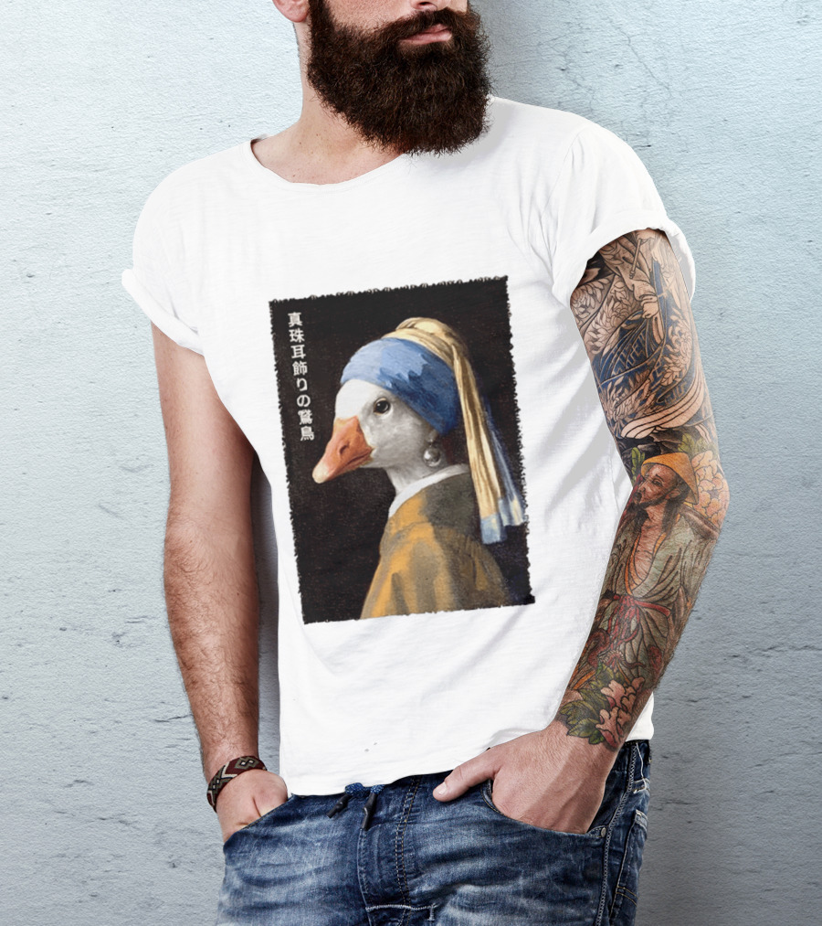 Goose With A Pearl Earring Meme Japanese T-Shirt