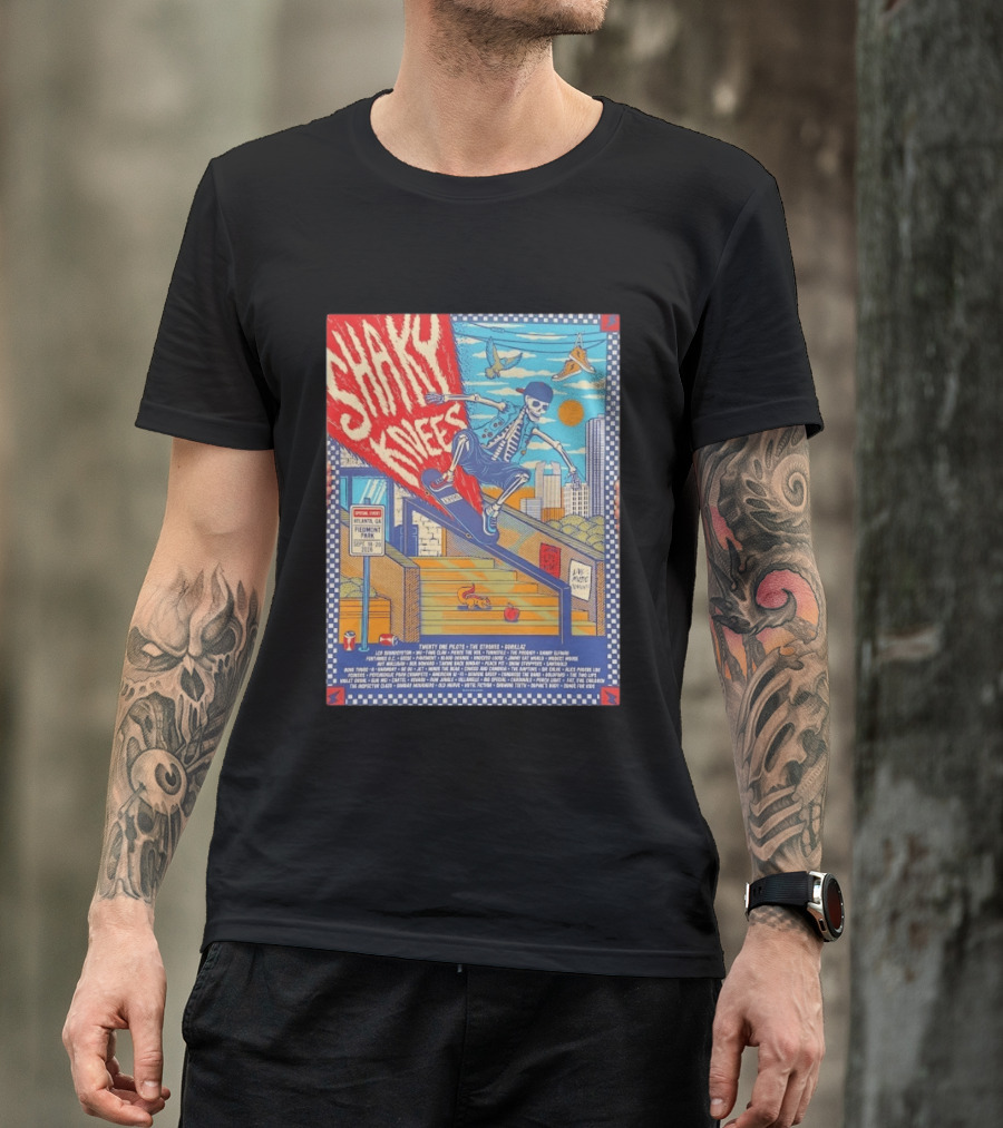 Shaky Knees Music Festival 2026 Atlanta Piedmont Park Lineup Featuring Twenty One Pilots The Strokes Gorillaz T-Shirt