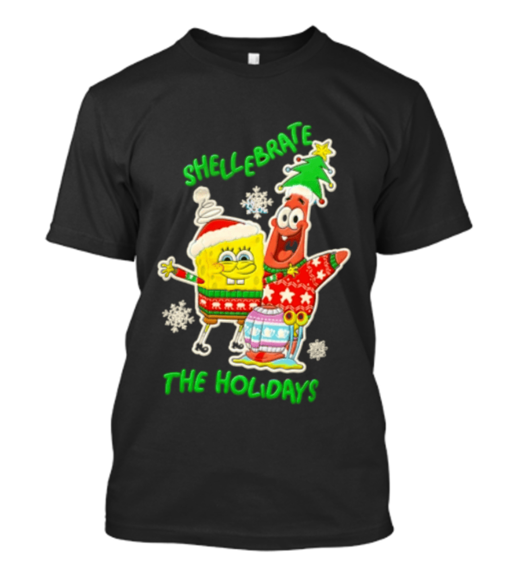 Shellebrate The Holidays With SpongeBob SquarePants And Patrick Star Festive Sweaters T-Shirt