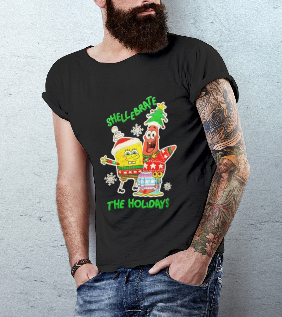 Shellebrate The Holidays With SpongeBob SquarePants And Patrick Star Festive Sweaters T-Shirt
