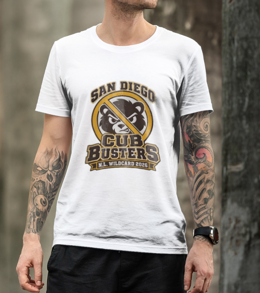 San Diego Cub Busters NL Wildcard 2026 Bear Warning T-Shirt