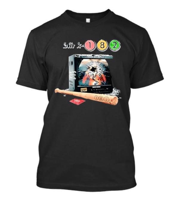 Blink 182 Rock Show Mark Hoppus Tom DeLonge Travis Barker TV Baseball Bat Iconic Display T-Shirt