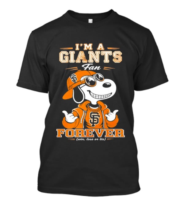 Snoopy I'm A Giants Fan Forever San Francisco Peanuts Baseball T-Shirt