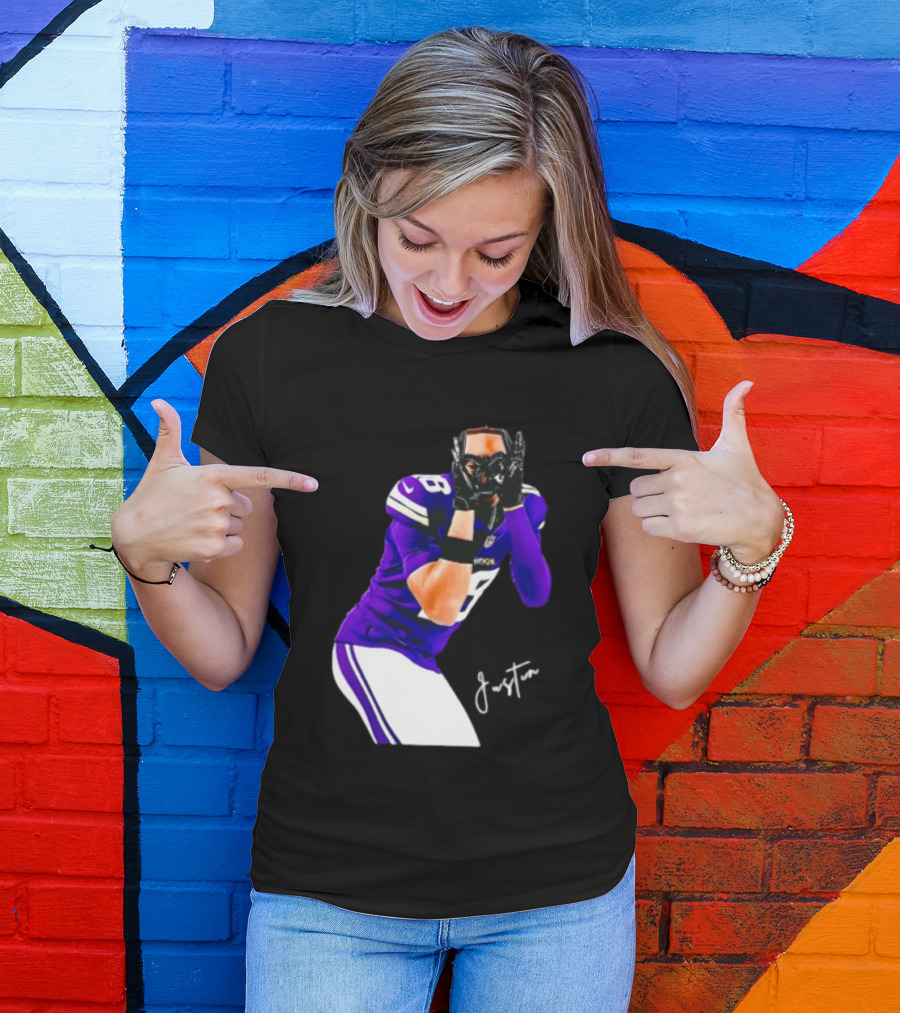 Justin Jefferson Signature Minnesota Vikings Football Player Pose T-Shirt