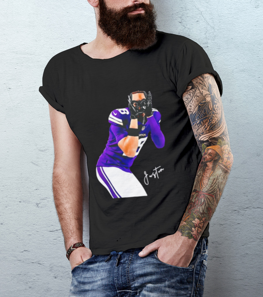 Justin Jefferson Signature Minnesota Vikings Football Player Pose T-Shirt