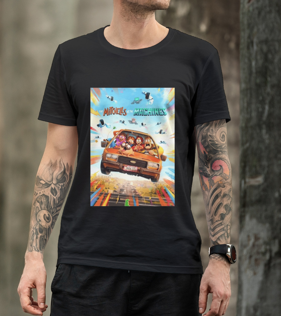 The Mitchells Vs The Machines Animated Family Adventure Robot Chaos T-Shirt