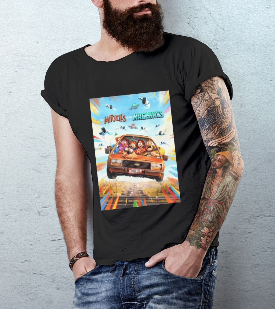 The Mitchells Vs The Machines Animated Family Adventure Robot Chaos T-Shirt