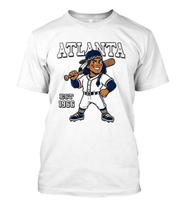 Atlanta Braves Baseball Vintage 1966 With Cartoon Batter T-Shirt