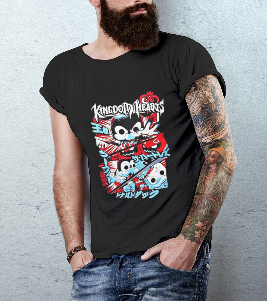 Kingdom Hearts Mickey Mouse Goofy Donald Duck Manga T-Shirt