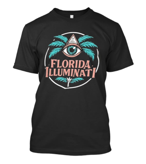 Florida Illuminati Palm Tree Eye Pyramid T-Shirt