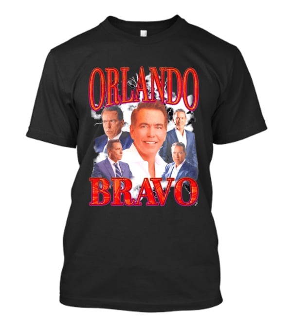 Orlando Bravo Red Text Multiple Portraits T-Shirt
