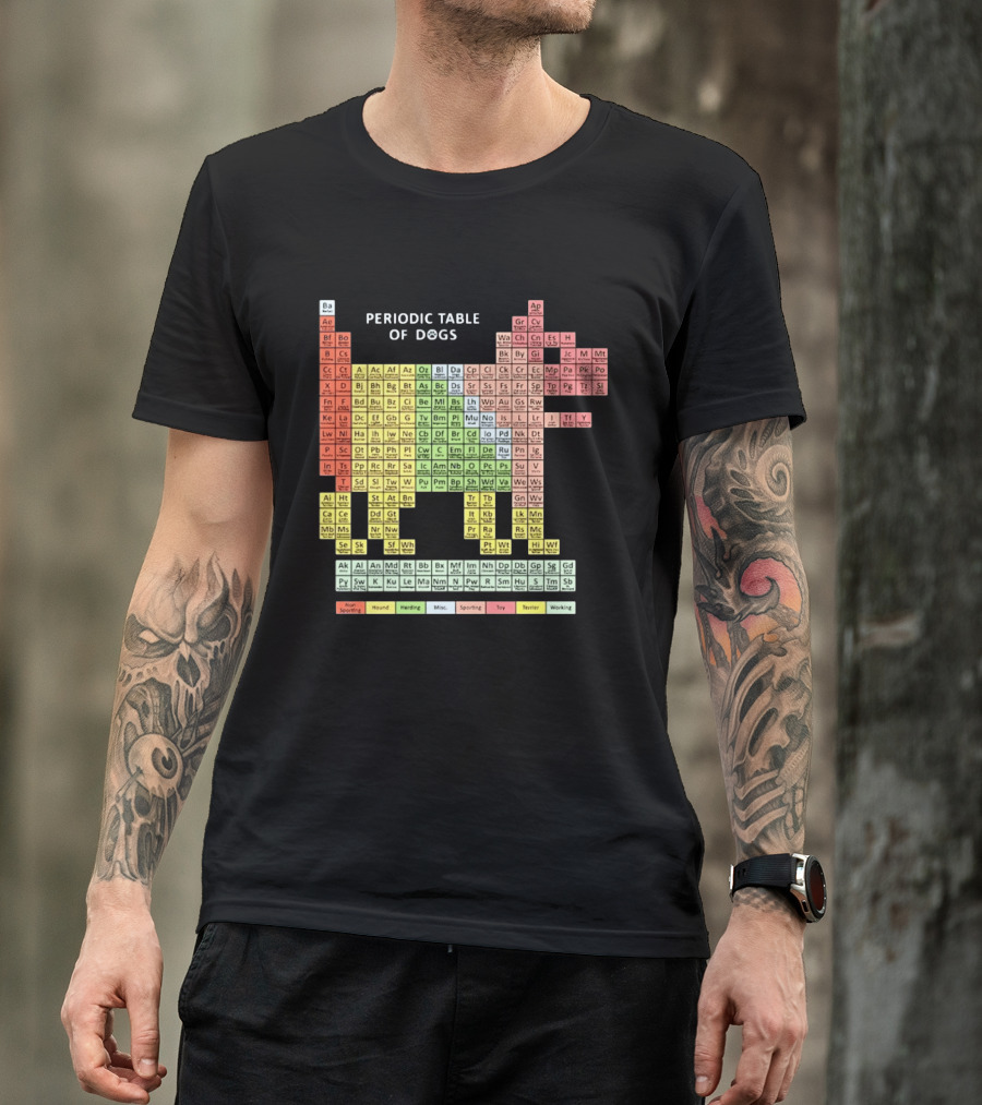 Periodic Table Of Dogs Breed Chart Non Sporting Hound Herding Misc Sporting Toy Terrier Working T-Shirt