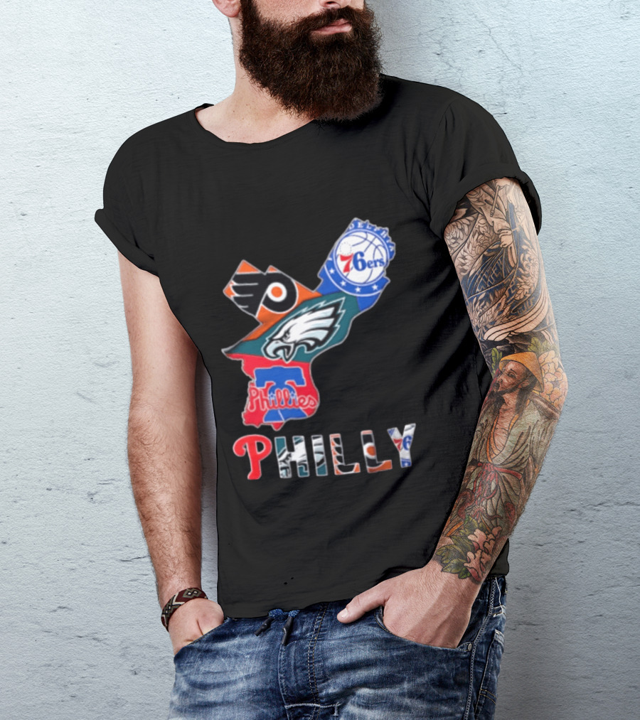 Philadelphia 76ers Flyers Eagles Phillies Philly Teams T-Shirt