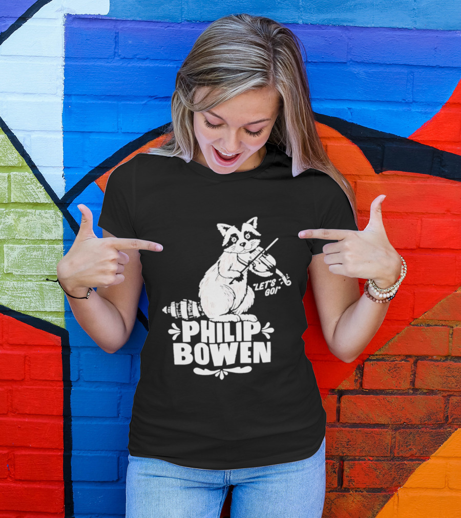Philip Bowen Raccoon Playing Violin Let's Go T-Shirt