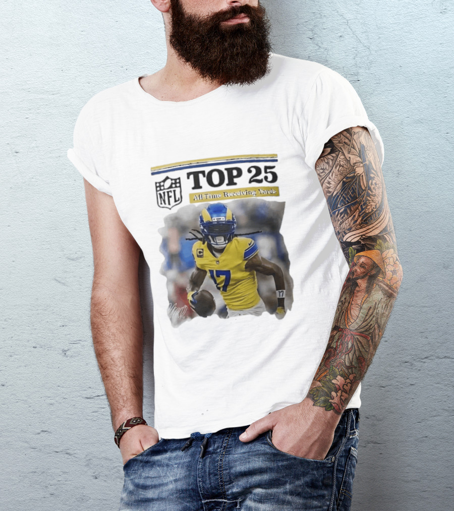 NFL Top 25 All Time Receiving Yards 17 T-Shirt