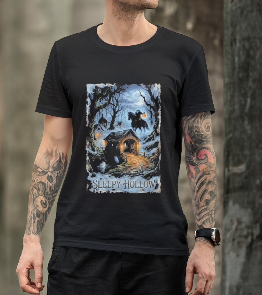Sleepy Hollow Halloween Headless Horseman Bridge Scene Jack & Jones T-Shirt