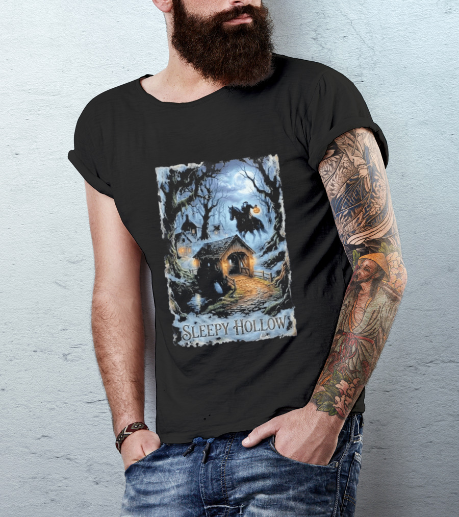Sleepy Hollow Halloween Headless Horseman Bridge Scene Jack & Jones T-Shirt