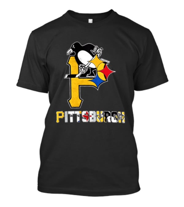 Pittsburgh Penguins Steelers P Logo Sport Map Iconic Team T-Shirt