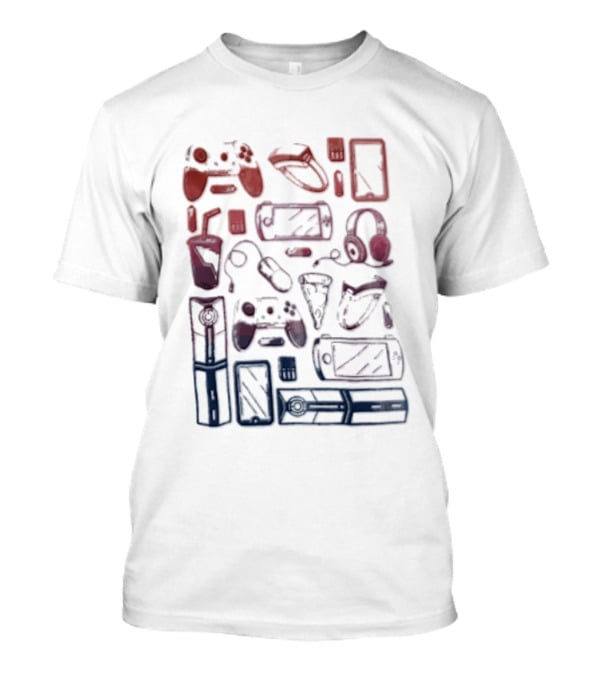 Gaming Console Controllers And Snacks Collage T-Shirt