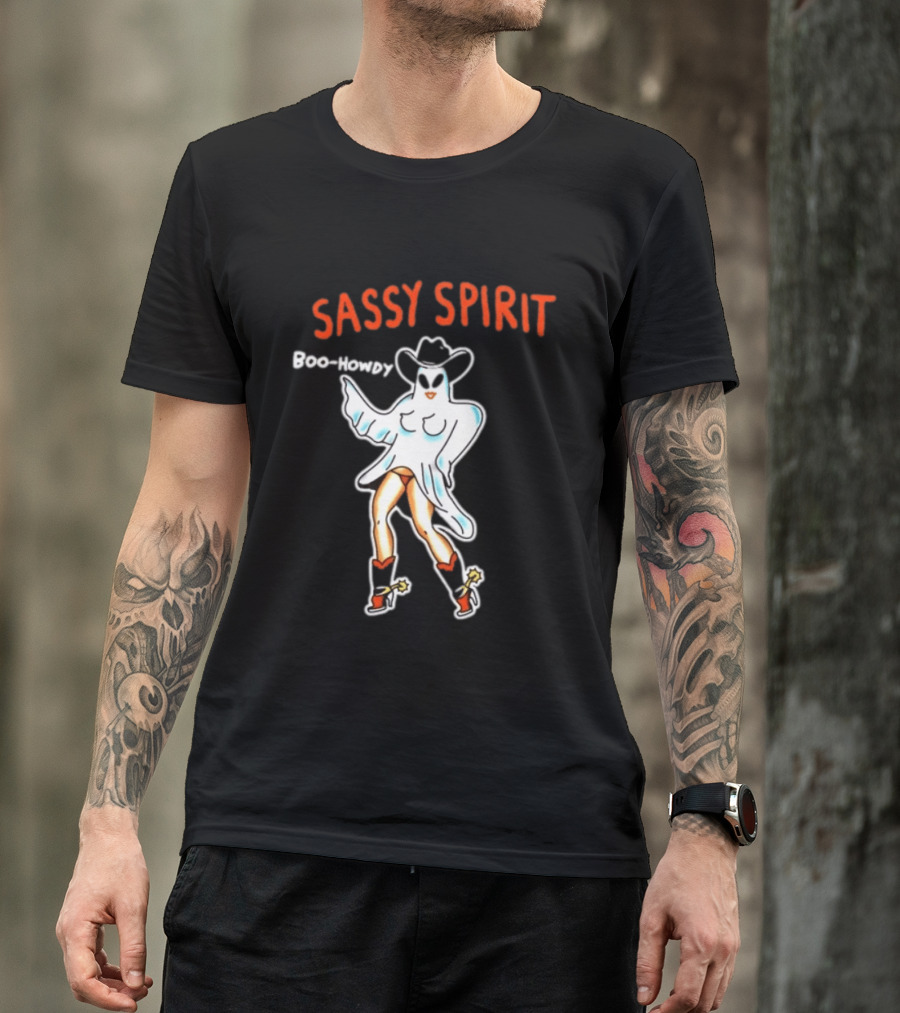 Sassy Spirit Boo Howdy Ghost Cowgirl Western Halloween Costume T-Shirt
