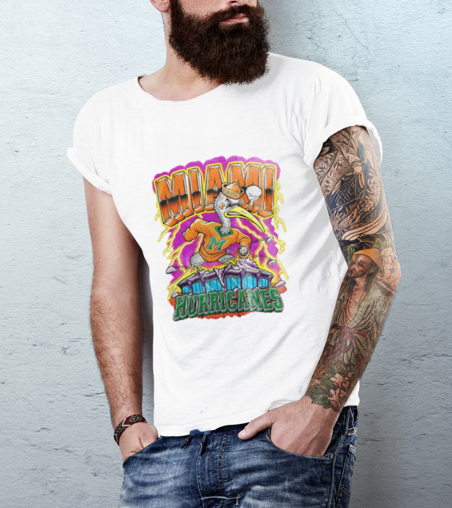 Miami Hurricanes Vintage Style Go Canes U Throwback T-Shirt